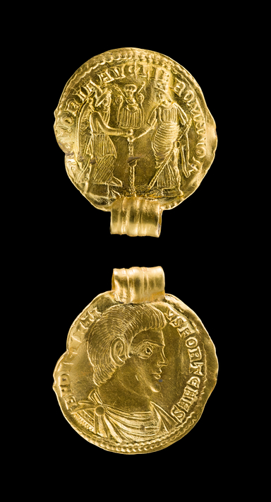 Goldsolidus des Decentius, gefunden bei Freiburg/Elbe. (Foto: Christina Kohnen)