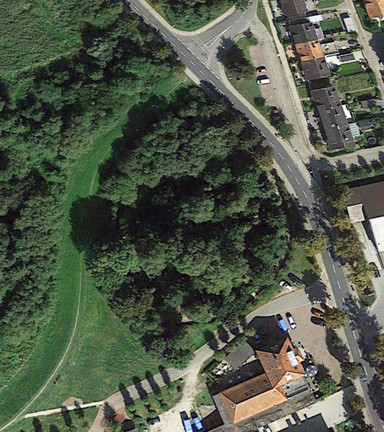 Luftbild der Kapellenwurt (Foto: Google Earth)