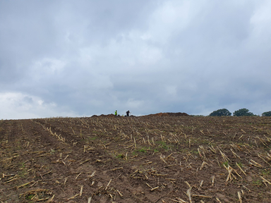 Blick auf den markanten Hügel, auf dem sich die Richtstätte befand. (Foto: Daniel Nösler, Lkr. Stade)