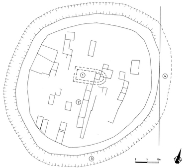Plan des Friedhofes mit dem Kapellengrundriss (Grafik: Lkr. Stade)
